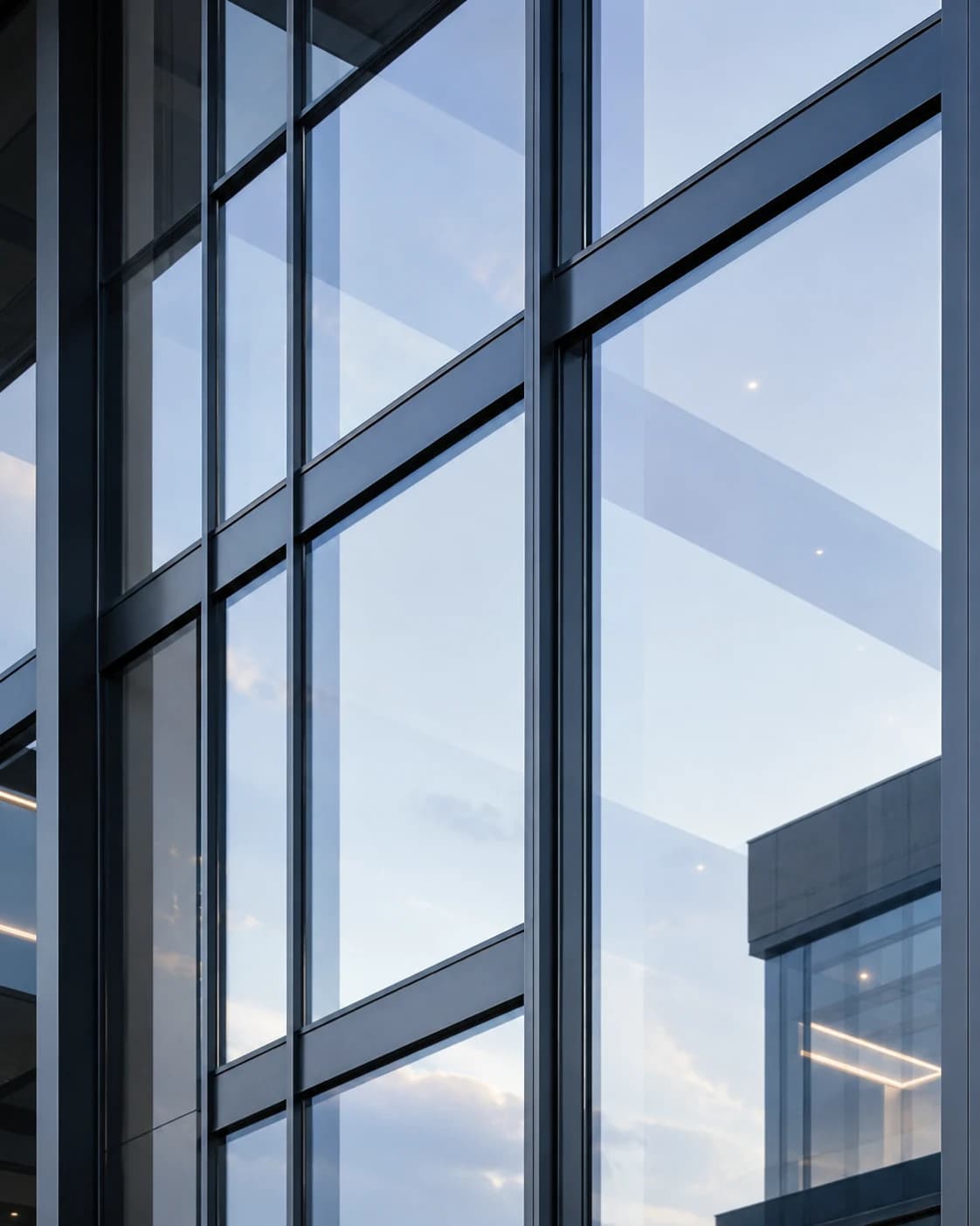 Modern architectural glass facade